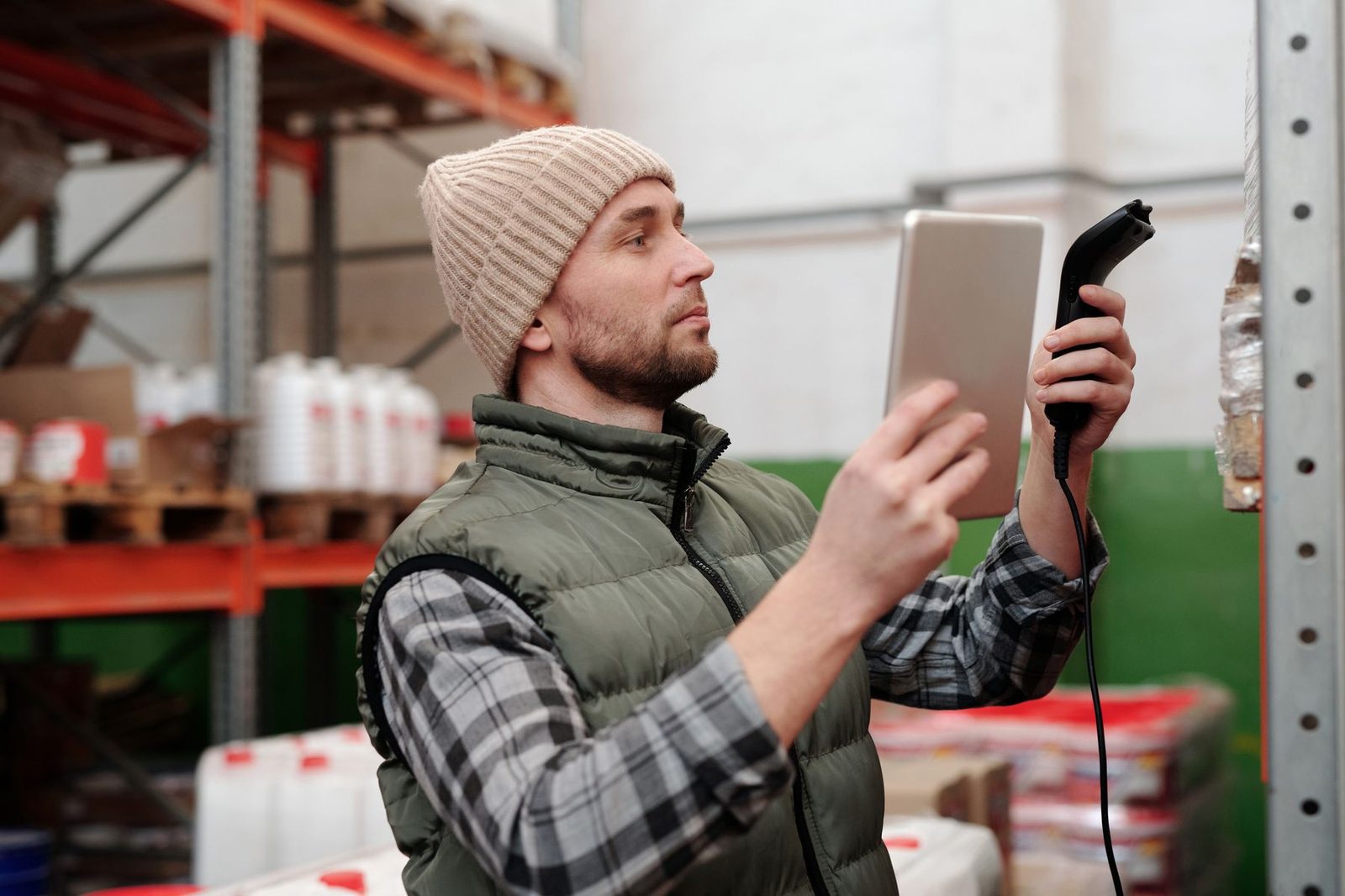 Goods receipt checked against the purchase order at delivery